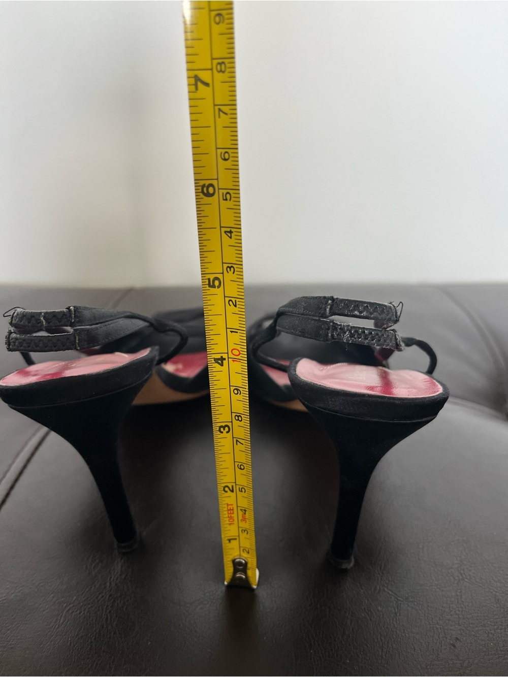 kate spade Black Slingback Peep-Toe Heels with Pink Insole - Picture 4 of 4